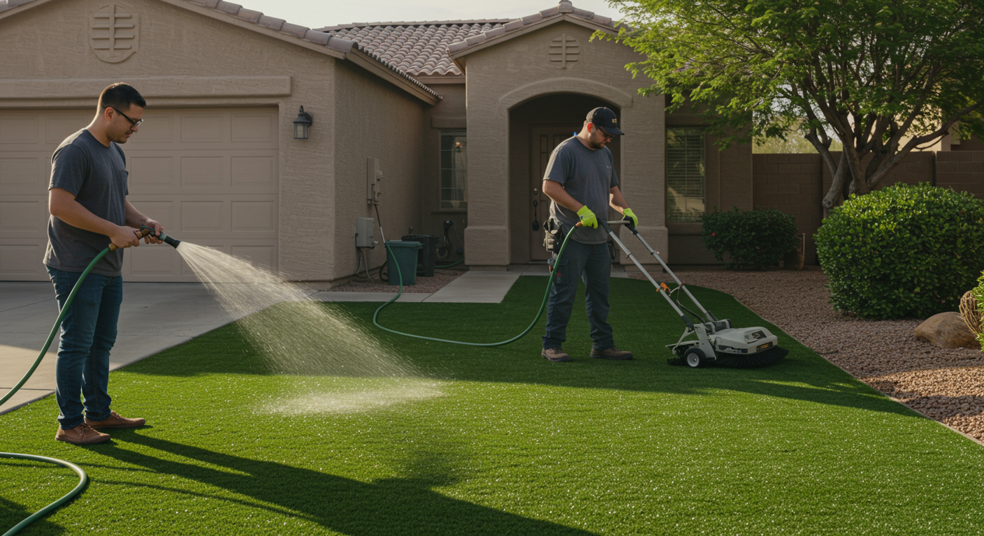 Hero image for professional vs diy turf cleaning las vegas